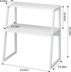 Arbuxzuy Printer Stand for Desk, Desktop Printer Shelf, 3 Tier Desk Shelf for top of Desk, Large Printer Stands Office Organization Shelves for Home Office Printer Fax Book, White