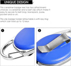 Retractable Badge Holder with Carabiner Reel Clip and Key Ring for ID Card Key Keychain Holders Blue 10 Pieces by Moever