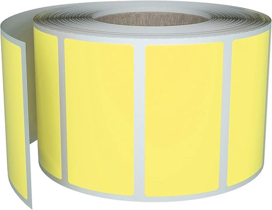 Rectangular Color Coding Sticker Roll - Write On Labels for Folders & Organizing - 500 Pack, 1.57" x 0.75" Stickers to Write On Name Tags (Pastel Yellow).