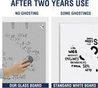 TSJ OFFICE Glass Dry-Erase Board - 48 x 32 Inches Wall Mounted Glass Whiteboard, Large Frameless Magnetic White Board for Office, Home & School, Gray