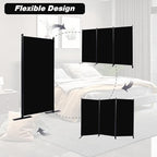 CHOSENM Room Divider, 3 Panel Folding Privacy Screens with Wider Support Feet, 6 Ft Portable Room Partition for Room Separator, 102" W X 71" H, Black