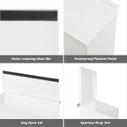 KYODOLED Wall-Mount Mailbox, Large Capacity Mail Box, Galvanized Steel Rust-Proof Metal Post Box, Mailboxes for Outside,15.7"x9.9"x4.9" White