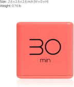 mooas Cube Timer (Coral), Timers Cube Flip Block Timers Productivity Gravity Sensor Time Management for Kids ADHD Classroom Kitchen Desk Workout Cooking Study 10, 30, 50, 60 min Timer Setting