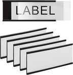 LLPT Magnetic Label Holder 3" x 1" 50 Packs C Channel 300g White Paper Cards Protective Film Strong Removable for Shelf White Board Toolbox Metal Wall Cabinet Drawer(MH2175)