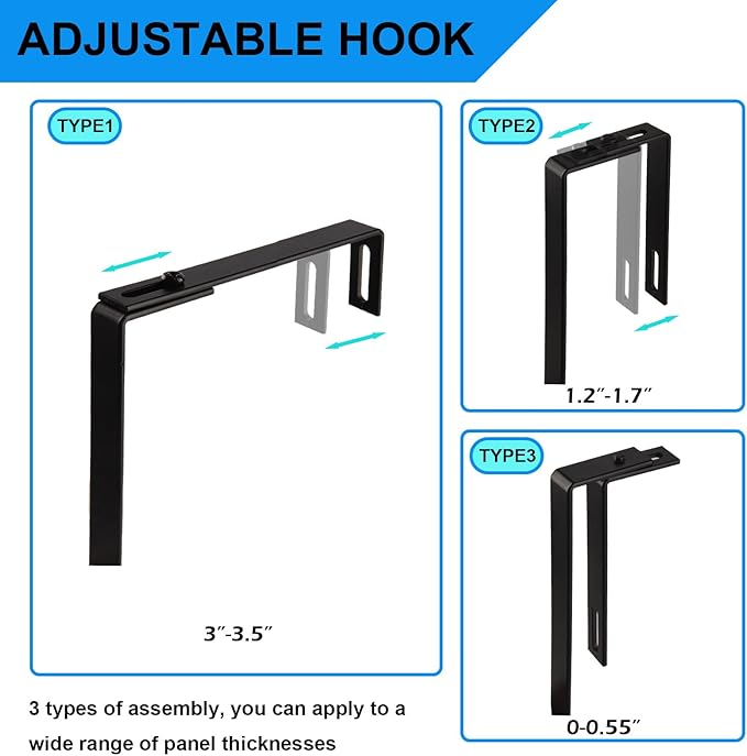 GDINDINFAN 6-Tier Hanging File Organizer Office Cubicle Accessories for Work Organizer Wall Mount File Holder for Mails Folders Papers Magazine Organization, Black