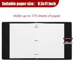 Vienrose 3 Ring Binder 1 Inch Round Rings with Linen Fabric Cover, Fits 8.5 x 11 Inch Paper, Durable Organizer for School, Office, Home, Recipes, Black