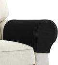 Chaexii Premium Polyester Sofa Arm Cover, Scratch Resistant Protector Covers, Washable, Elastic Armrest Covers for Square/Curved/Sloping Couch Armrests, 2Pcs (Black)