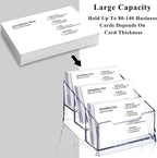 Meschett 3 Pack Clear Acrylic Business Card Holder,3 Tier Premium Acrylic Clear Business Card Holder Stand for Desk Fits 150 Business Cards