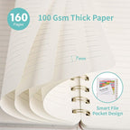 Spiral Notebook-5.75" x 8.125" College Ruled Journal with Inner Pockets and 160 Pages,PU Leather Cover Business Journal, Twin-Wire Binding Notebook Perfect for Office & Home School Supplies MintGreen