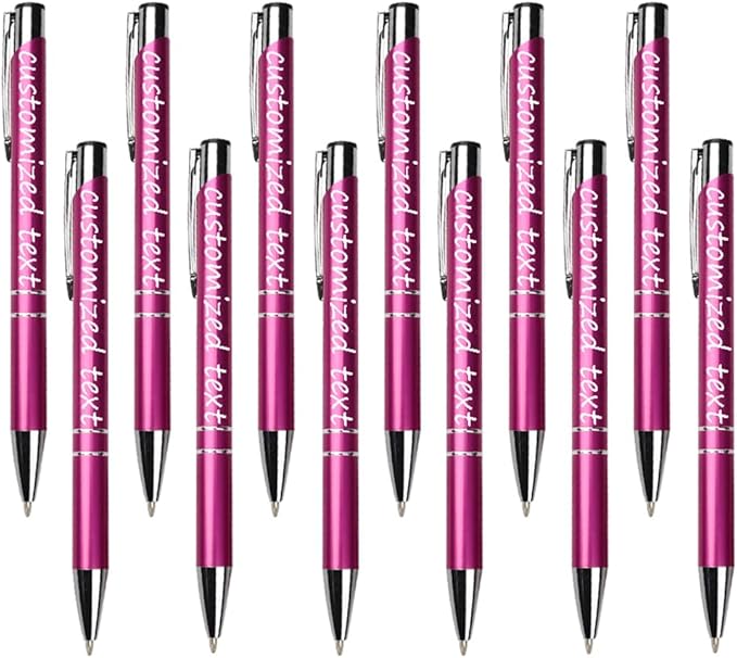 Yucold Customized ballpoint pens in bulk, personalized ballpoint pens with free engraving, for use in companies, enterprises, graduation anniversaries (Rose pink,390)
