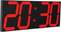 LED Large Digital Wall Clock, Oversize Wall Clock with 6” Numbers, Remote Control Count up/Countdown Timer Clock, Auto Dimmer, Big Calendar and Thermometer(Red)