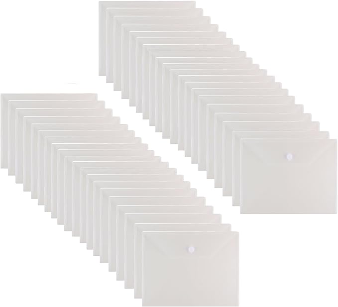 11 x 14 Large Clear Plastic Envelopes Document File Storage Holder 40 Pack Hook Loop Closure