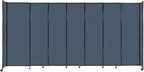 Versare Straightwall Sliding Portable Wall Partition | Freestanding Office Dividers | Locking Wheels | Temporary Room Separator | 15'6'' Wide x 7'6'' Tall Ocean Fabric Panels