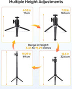 Webcam Tripod Stand for Desk, 3 Level Extendable Camera Tripod Mount for Logitech Webcam C920 C922 C922x C925e C930 C930e C615 Brio 4K NexiGo N60 and More, Camera and Phone Holder with 1/4" Thread