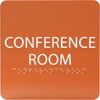 ADA CENTRAL SIGNS - 6" X6" Conference Room Sign- ADA Compliant Tactile Graphics Grade 2 Braille Text Acrylic Wall Signs - Authorized Personnel Only, Meeting Privacy Door Sign for Schools, and Offices