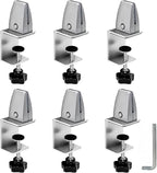 6-Pack Desk Shield Clamp for 2 to 20mm Thick Panel, Adjustable Desk Divider Clips, Aluminum Sneeze Guards, Desk Privacy Panel Clamps for Offices, Stores, Schools