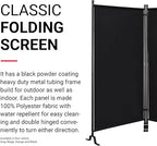 Proman Products - Galaxy 2 Panel Section Privacy Folding Screen Divider, Water Repellent Fabric Room Divider with Black Powder Coated Metal Frame for Indoors or Outdoors (Black)
