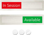 In Session or Available Sign,Vacant Occupied Indicator for Home Office Hotles Hospital Restroom, Slider Door Sign Tells Whether Room in Use or Available-7'' x 1.5'' - Stainless Steel,Silver