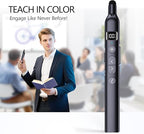 Norwii N21 Bluetooth Presentation Clicker with Telescopic Teaching Pointer, Presentation Remote with Retractable Stick for PowerPiont, Wireless Presenter, Slide Advancer (Black - Red Pointer)
