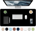 Bloss Black Leather Desk Pad, Large Mouse Pad 35.4×17 Inches, Waterproof Office Desk Mat, Non-Slip Desk Pad Protector, Leather Desk Blotter for Home Office Essentials