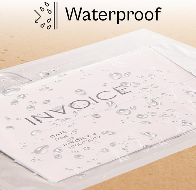 PSBM 500 PCS 10 x 12 Inch Clear Blank Packing List Envelopes, Shipping Documents Pouches/Sleeves for Mailing Labels, Invoices, Documents and Packing Slips