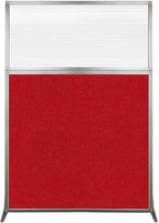 Versare Hush Screen Portable Room Divider | Workstation Wall Divider | Freestanding Privacy Hush Panels | Clear Fluted Windows | Fabric Office Divider Screen | Great for Room Separation
