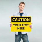 Custom OSHA Style Caution Sign 18" x 24" Plastic Sign, Customizable "Your Text Here", by AccuformNMC Made in USA