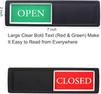 Open Closed Sign for Business Door, Open Signs privacy Slide Door Sign Indicator for Business Storefront, Restroom, Office Door, Wall, Window, Restaurants, Retail Salon Shops (Black)