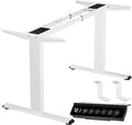 BIZUM Standing Desk Frame Dual Motor, Standing Desk Legs Up to 47.2", Computer Memory Desk Adjustable Table Legs with USB Ports for Home and Office, White Frame Only
