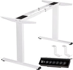 BIZUM Standing Desk Frame Dual Motor, Standing Desk Legs Up to 47.2", Computer Memory Desk Adjustable Table Legs with USB Ports for Home and Office, White Frame Only