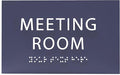 ADA CENTRAL SIGNS - 6" X4" Meeting Room Sign - ADA Compliant Tactile Graphics Grade 2 Braille Text Acrylic Wall Sign | Privacy, Interview, Room Name Sign for Schools, Hospitals, Offices, & Apartments