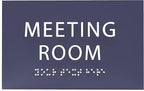 ADA CENTRAL SIGNS - 6" X4" Meeting Room Sign - ADA Compliant Tactile Graphics Grade 2 Braille Text Acrylic Wall Sign | Privacy, Interview, Room Name Sign for Schools, Hospitals, Offices, & Apartments