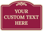 Custom Decorative Sign, Personalized Metal Sign for Driveway, Home, Airbnb, Door Plaque, Burgundy Background Sign, 14x10 Inches, ACM, Fade Resistant, Made in USA by Sigo Signs