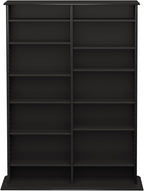 Prepac 2 Column Display Cabinet Media Storage, Double Width Wall, Black