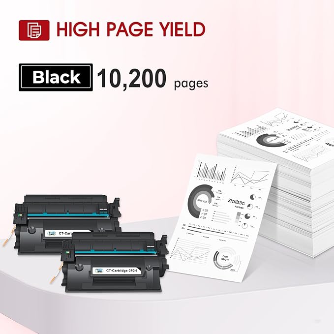 070H 070 Black Toner Cartridge 2 Packs CRG-070H 070H 070 Toner Compatible for Canon 070 070H CRG070 CRG-070 CRG070H CRG-070H Toner Cartridge for Canon imageCLASS MF465 MF462 LBP247 LBP246 Printer Ink