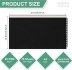Engrowtic Dot Grid Notebook Top Spiral Notebook A5 Size Bullet Dotted Paper Hardcover Dot Journal 8.3''x 5.8'' 140 Pages Spiral Notepads for Sketching Drawing Writing School Office(Black,2 Pcs)