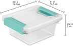Sterilite 6-Pack Clip Box, Stackable Clear Plastic Bins with Latching Lids, Mini - Writing, Arts or Crafts Supplies Storage Containers for Home, Office, Classroom and Workshop Organization