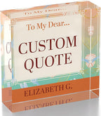 Personalized Gifts, Custom Quote Block Letter Board,Crystal-Clear Acrylic with Gift Box,17 Styles, Holiday and Christmas Gift for Mom, Dad, Girlfriend, Him or Her, Husband, Wife (4"x4, Flora)