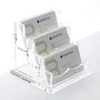 YUXUN Business Card Holder Display for Desk, Clear Acrylic Cards Organizer 3 Tier 3 Slots, Business Card Stand for Men and Women 1 Pack (3 slots) 3slots…