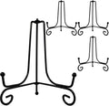 HENABLE 4PCS Premium Black Iron Plate Stands for Display 6 Inch, Decorative Solid Metal Plate Holders for Displaying, Mini Easel, Frame, Book, Card, Plaque, Bowl, Picture Stands for Display