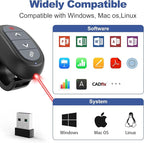 (2 Units) Presentation Clicker PowerPoint Wireless Presenter Remote: Laser Pointer Finger Ring Computer Project Power Point PPT Clicker for Laptop Office, Slideshow Google Slide Advancer Rechargeable