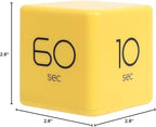 mooas Cube Timer (Yellow), Timers Cube Flip Block Timers Productivity Gravity Sensor Time Management for Kids ADHD Classroom Kitchen Desk Workout Cooking Study 10, 20, 30, 60 Seconds Timer Setting