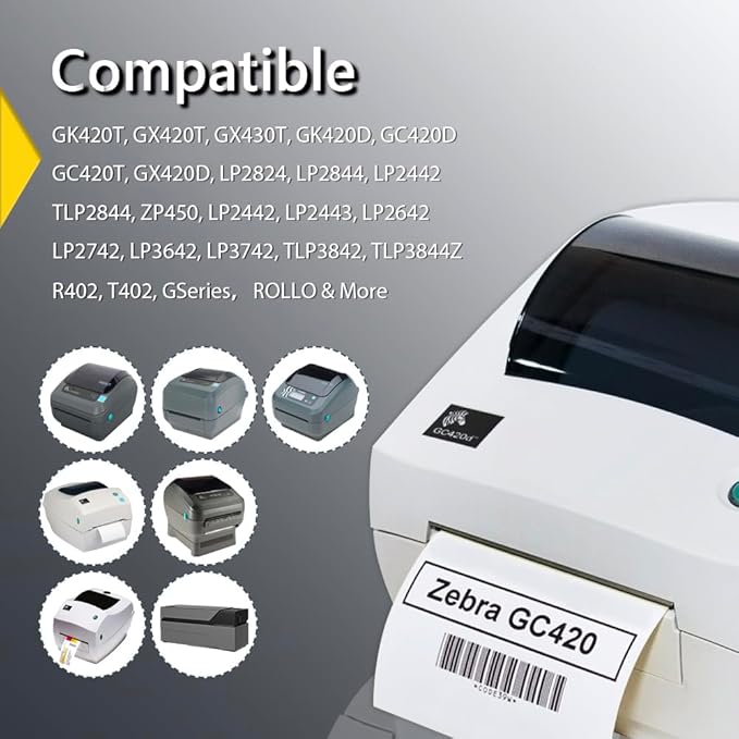 BETCKEY - 4" x 3" Shipping & Multipurpose Labels Compatible with Zebra & Rollo Label Printer,Premium Adhesive & Perforated[Pink, 6 Rolls, 3000 Labels]