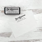 Self Inking Modern Address Stamps | Custom Return Address Stamper (Antique Script, Xtra Wide)