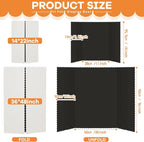 Ctosree 24 Pcs 14 * 22inch Tri Fold Poster Board Bulk, Science Fair Project Display Paperboard, Single Wall, Lightweight Presentation Board (Black)