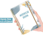 Address Book with Alphabetical Tabs - Telephone & Address Book with Address Contacts, Special Date, Phone, Birthday & Internet Login Password for Home and Office, 4.3" x 6.2", Leaf