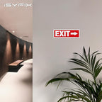 iSYFIX Exit Signs - 2 Pack 12x4 Inch Directional Arrow Signs, 40 mil Polystyrene Plastic, UV Laminated, Scratch & Fade Resistant, Waterproof - Ideal for Office, Theater, School, Business