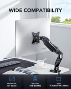 HUANUO Single Monitor Mount, 13 to 32 Inch Monitor Arm, Adjustable Monitor Stand, Vesa Mount with Clamp and Grommet Base - Fits 4.4 to 19.8lbs LCD Computer Monitors