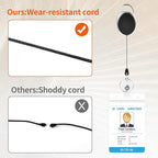 2 Pack ID Badge Holder,Badge Holder Retractable Clip with Carabiner Reel Clip and Key Ring for Men and Women