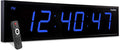 Ivation Huge Oversized 72" Large Digital LED Clock | Big Digital Clock w/Multi-Function Display – Stopwatch, Timer, Alarms, Temp & Date | 6 Brightness Levels, Time Memory & Remote (Blue)